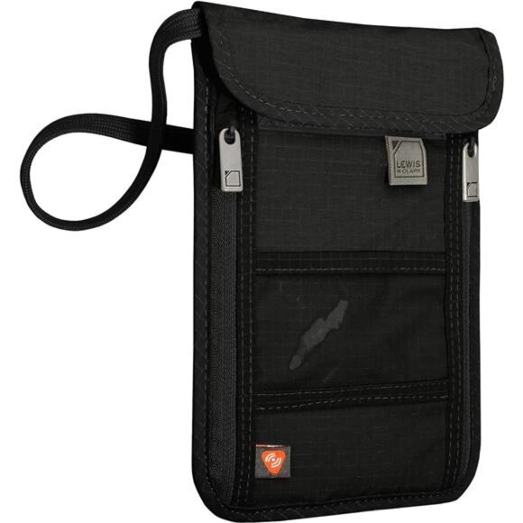 RFID Blocking Stash Neck Wallet, Travel Pouch + Passport Holder - Picture 1 of 7